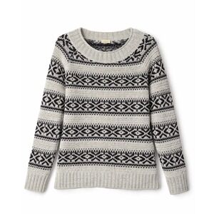 NorthCrest Classic Knit Sweater Women's XL Black Gray Fair‎ Isle Pullover